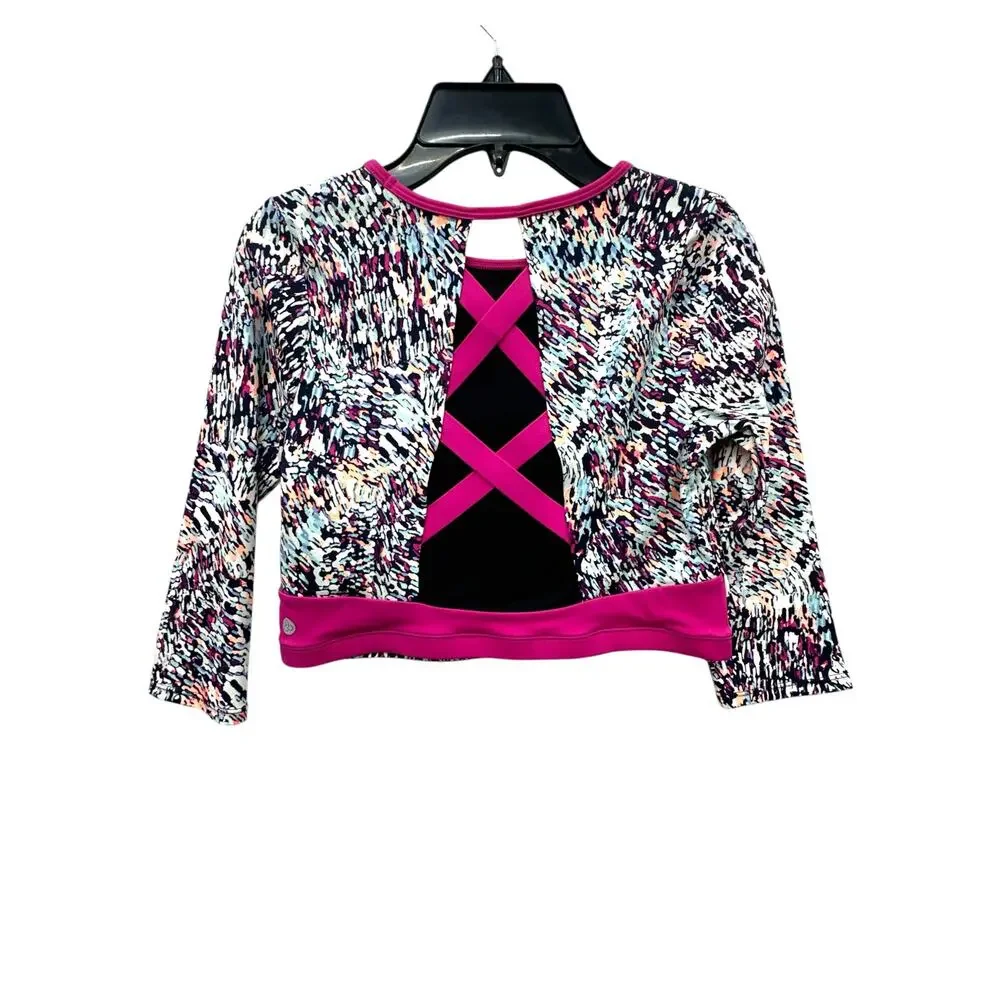 Zella Girl Sand & Sea Rashguard Swim Set Girls 16 Pink Magenta Black 2pc